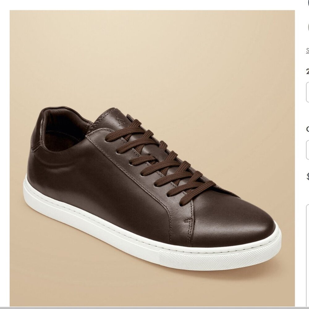 Charles Tyrwhitt Leather Sneakers  Dark Chocolate Mens Size US 10